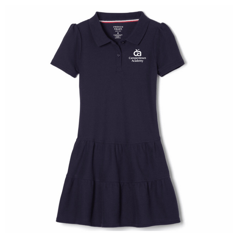 Camperdown Academy - Girl's Short Sleeve Ruffle Piqué Polo Dress