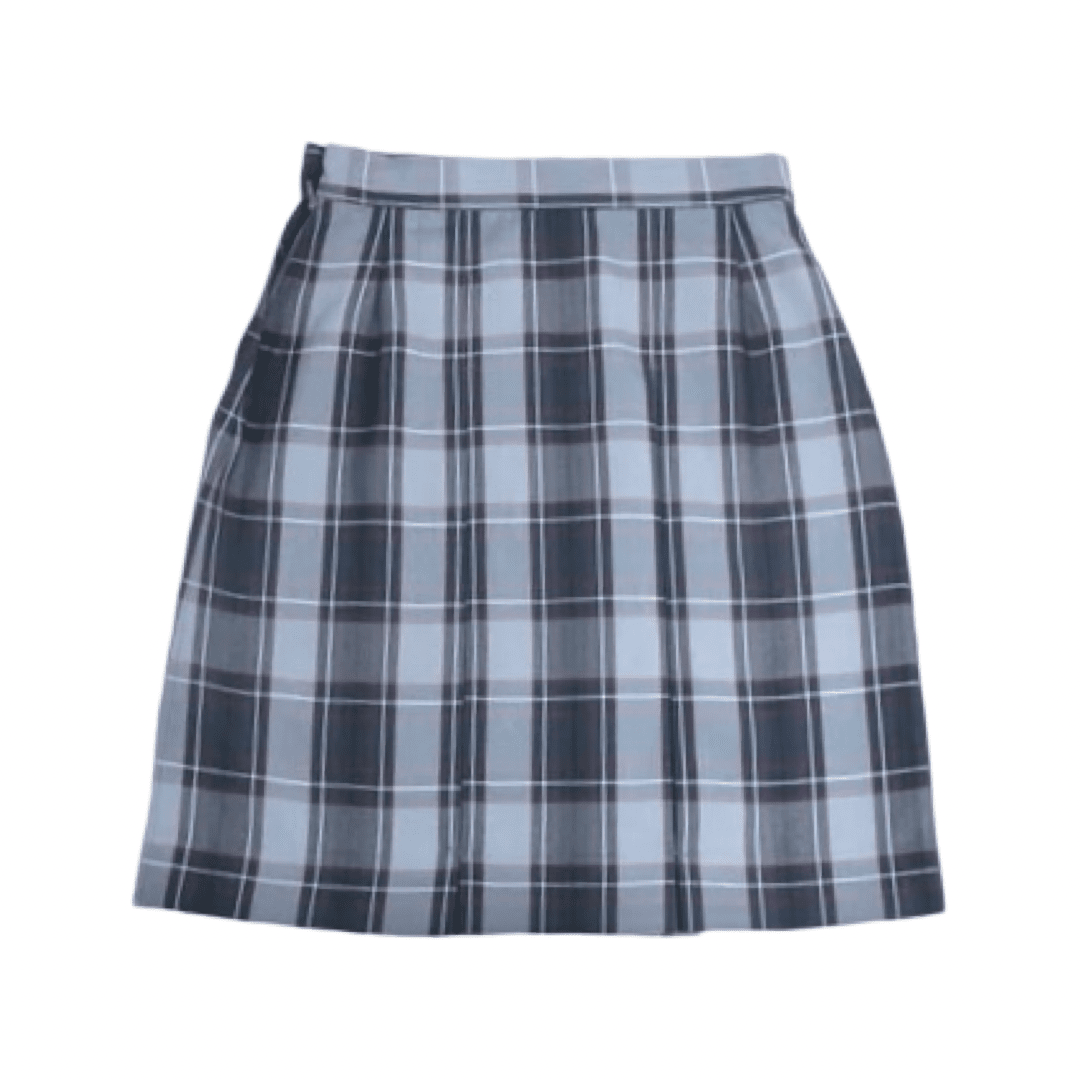 A+ Plaid Poly Box Pleat Skirt  - P82