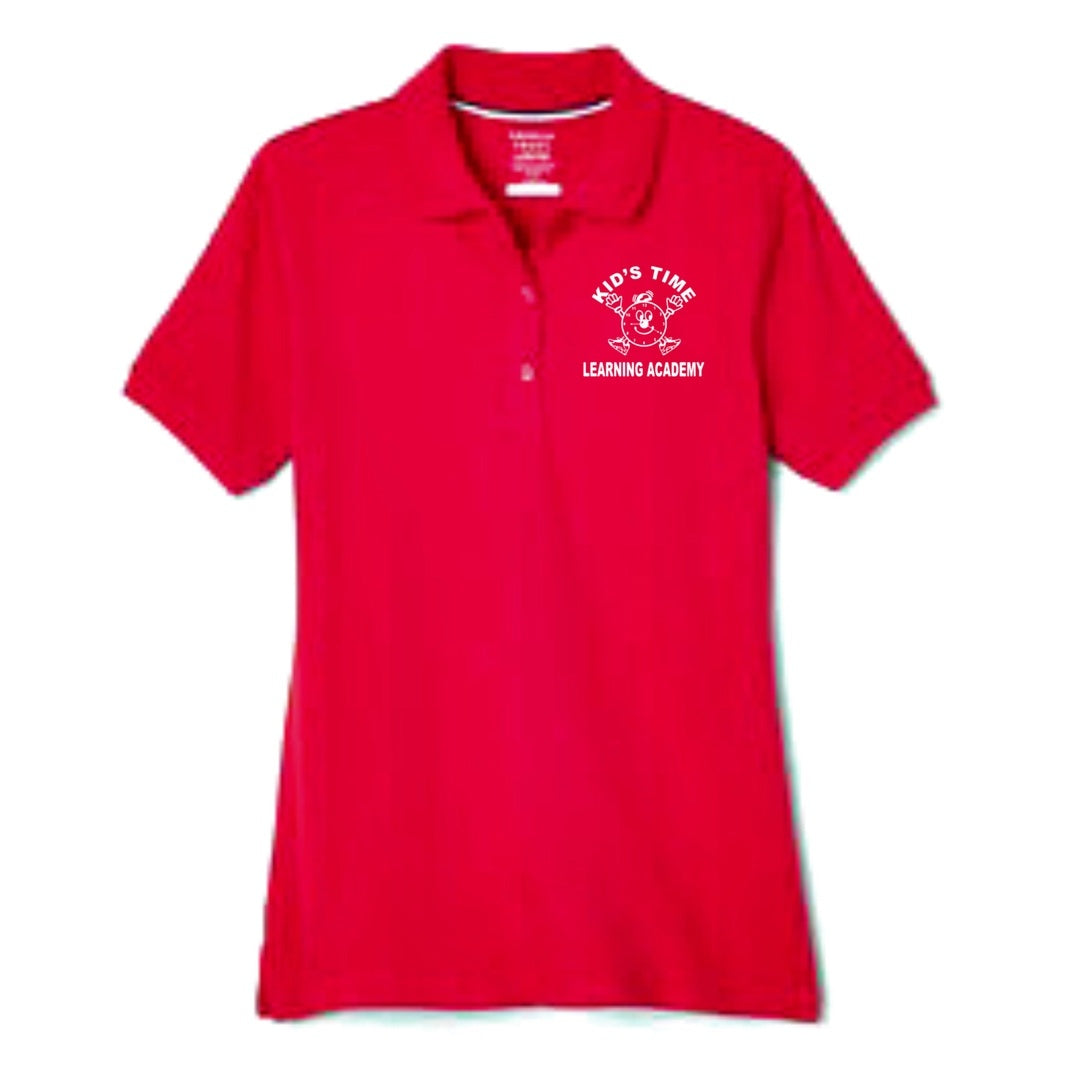 Kids Time Learning Academy - Red Short Sleeve Polo - Women&#39;s