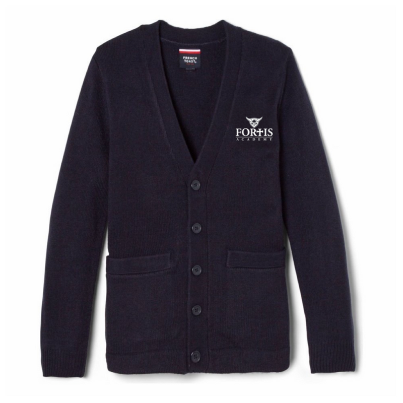 Fortis Academy - Co-Ed Youth / Adult V-Neck Cardigan Sweater
