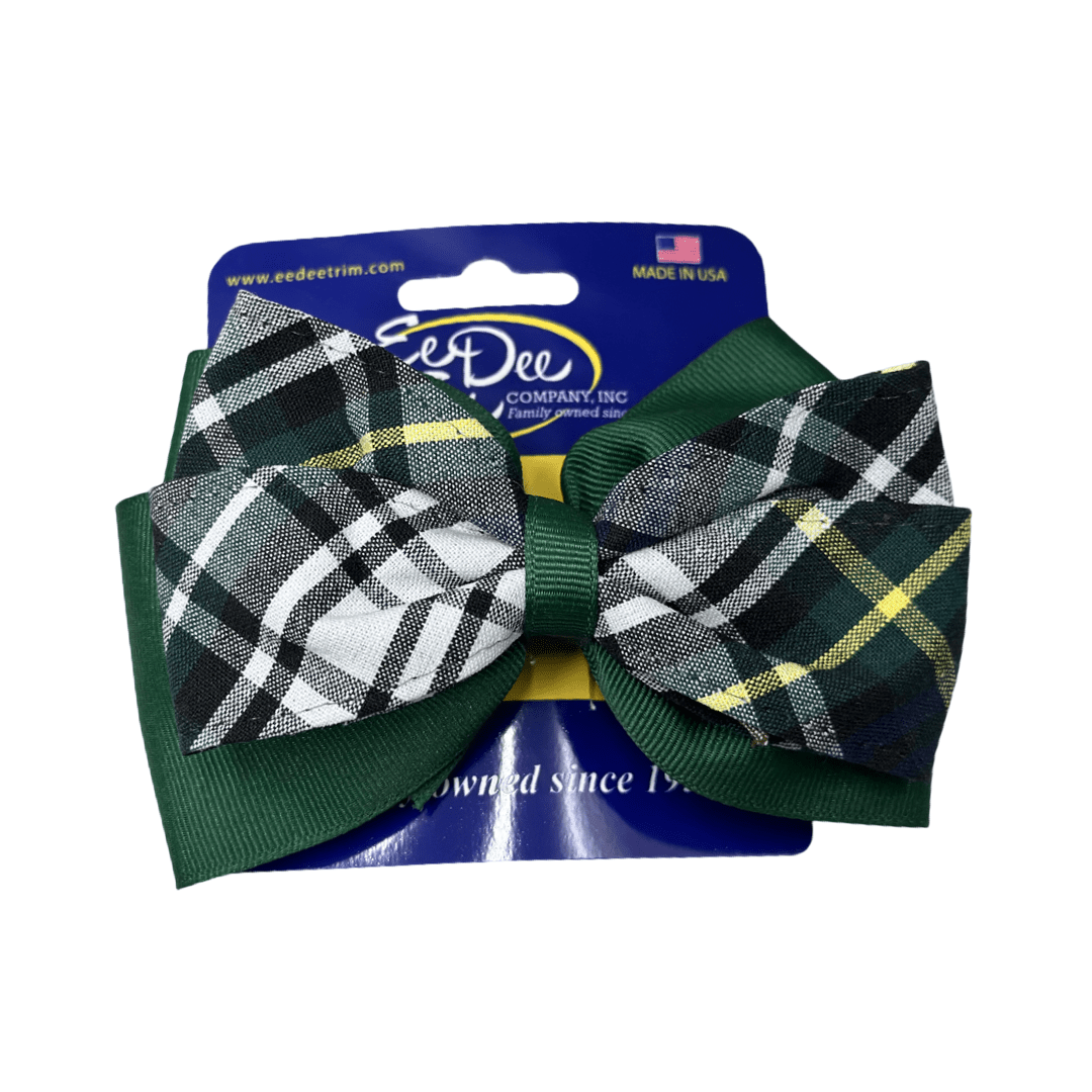2 Layer Ribbon &amp; Plaid Bow - P35