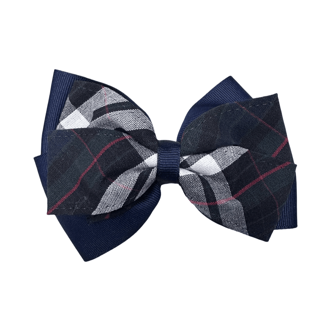 2 Layer Ribbon &amp; Plaid Bow - P60