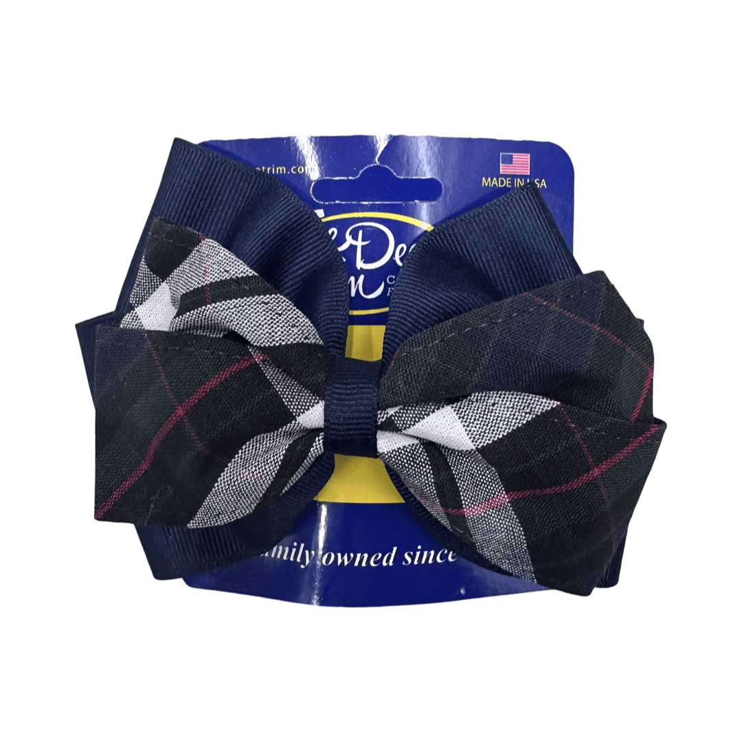 2 Layer Ribbon &amp; Plaid Bow - P60