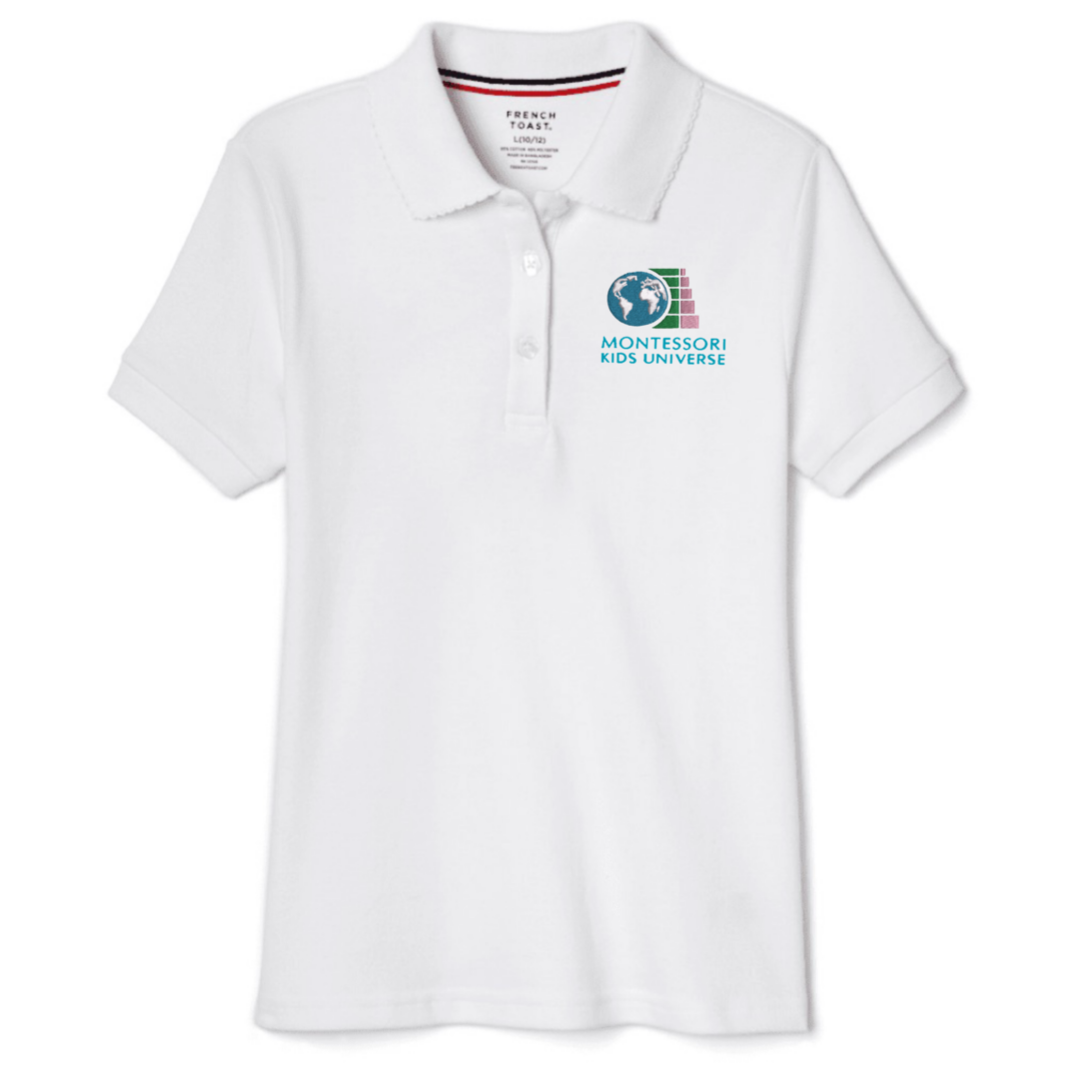 Montessori Kids  - Girl's Short Sleeve Picot Collar Polo