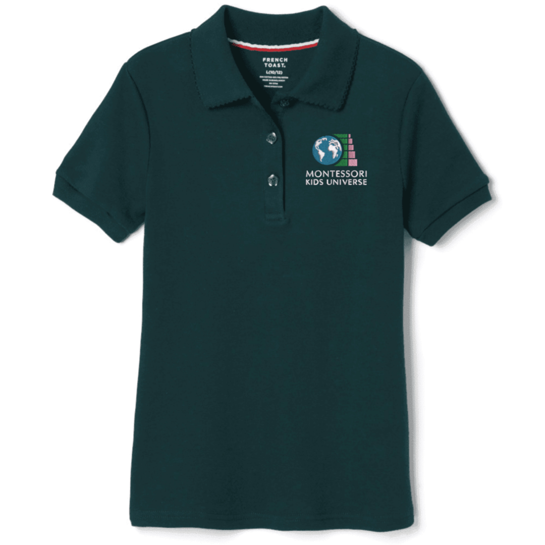 Montessori Kids  - Girl's Short Sleeve Picot Collar Polo