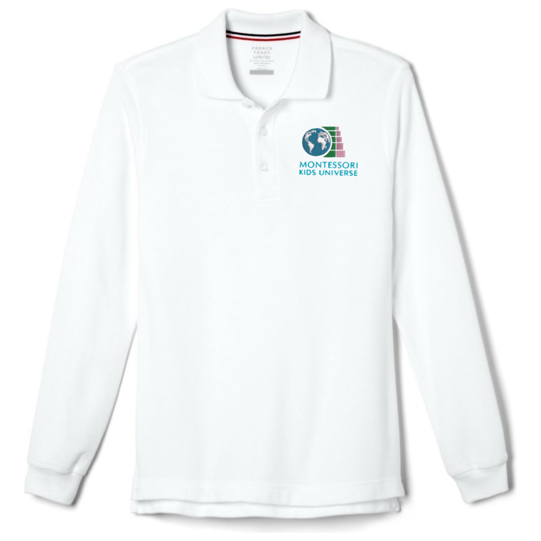 Montessori Kids  - Boy's Long Sleeve Pique Polo