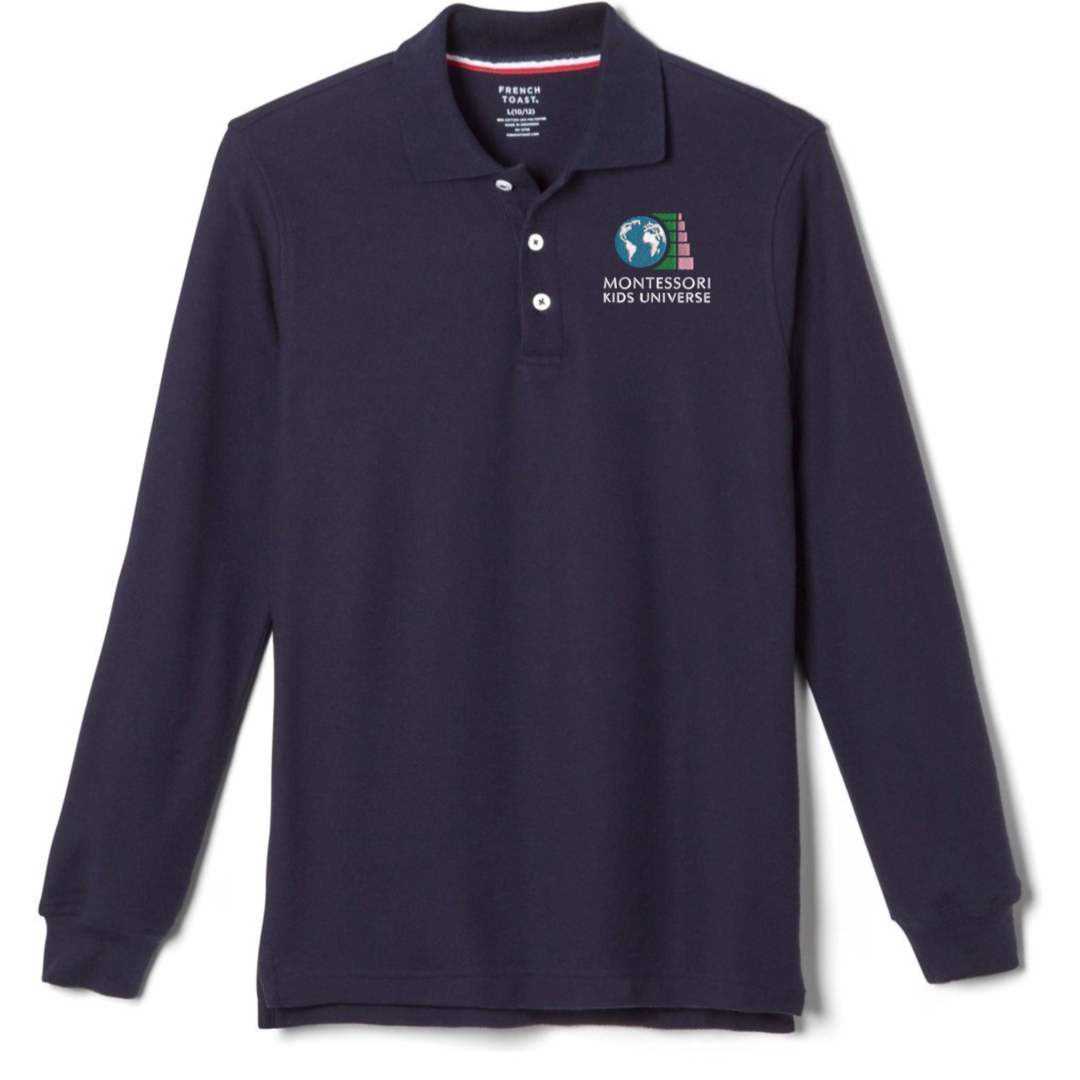 Montessori Kids  - Boy's Long Sleeve Pique Polo