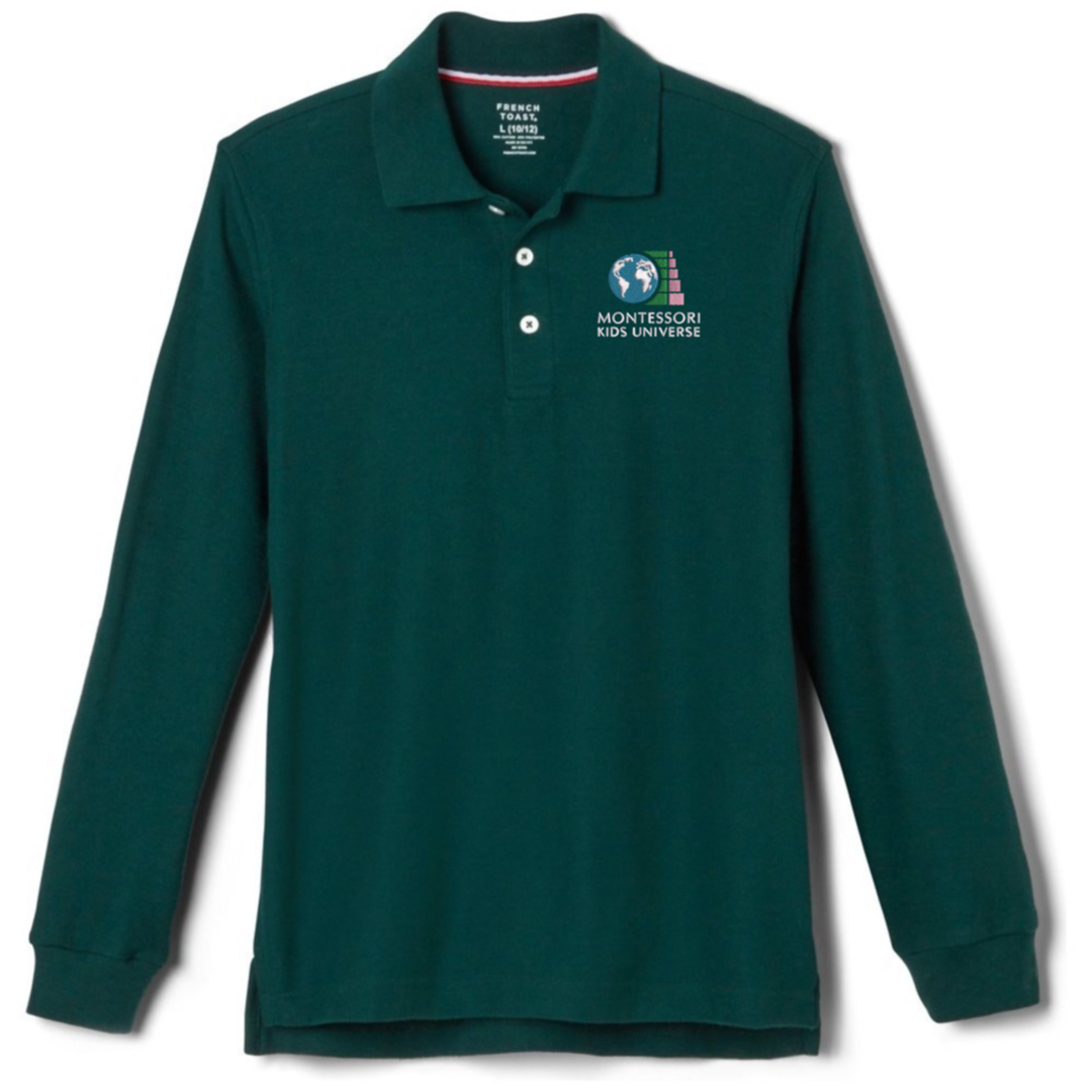 Montessori Kids  - Boy's Long Sleeve Pique Polo