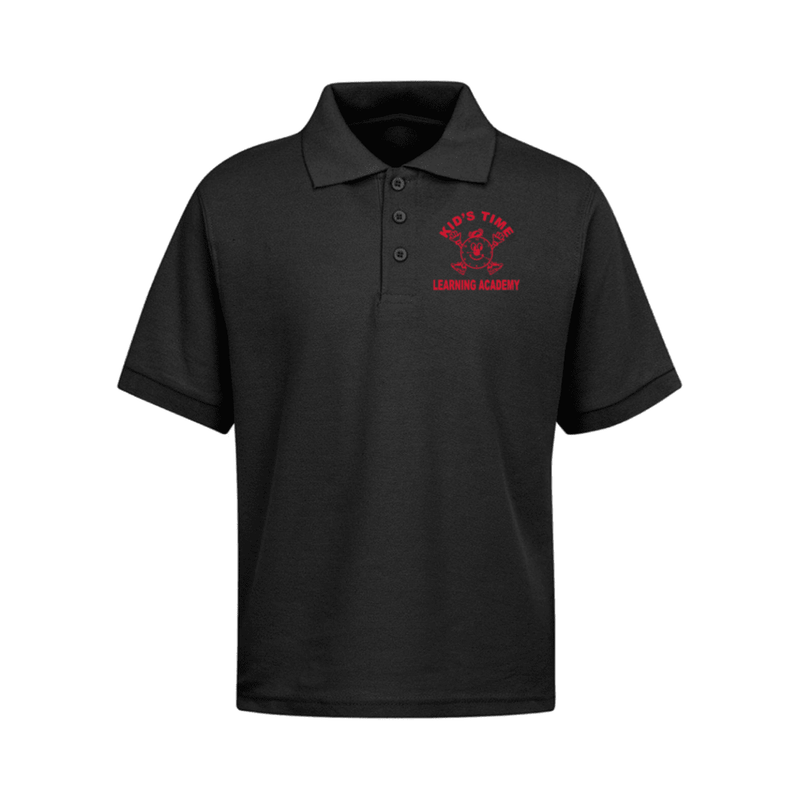Kids Time Learning Academy - Black Short Sleeve Polo - Adult