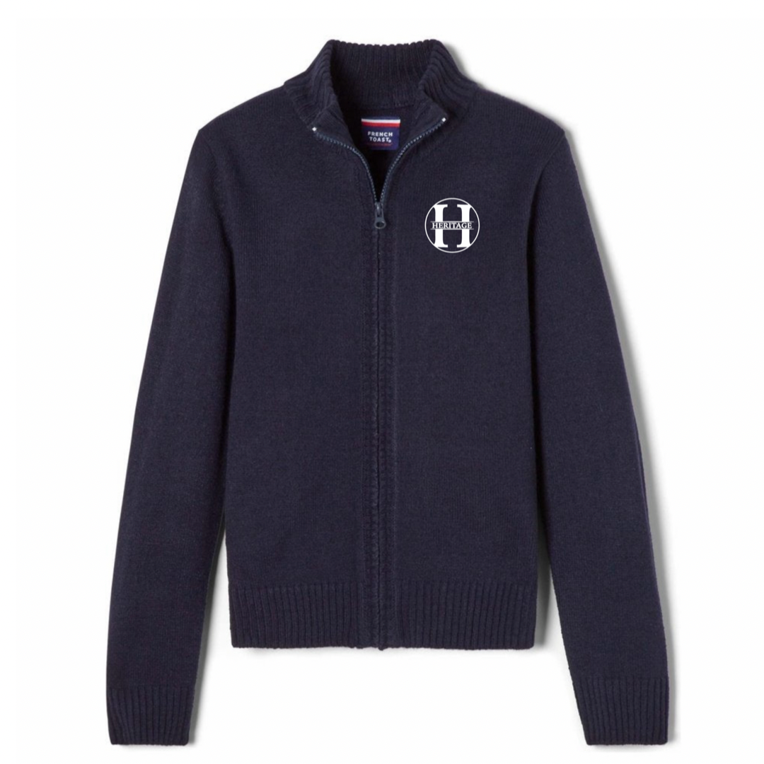 Heritage Baptist - Co-Ed Youth / Adult Zip Front Cardigan