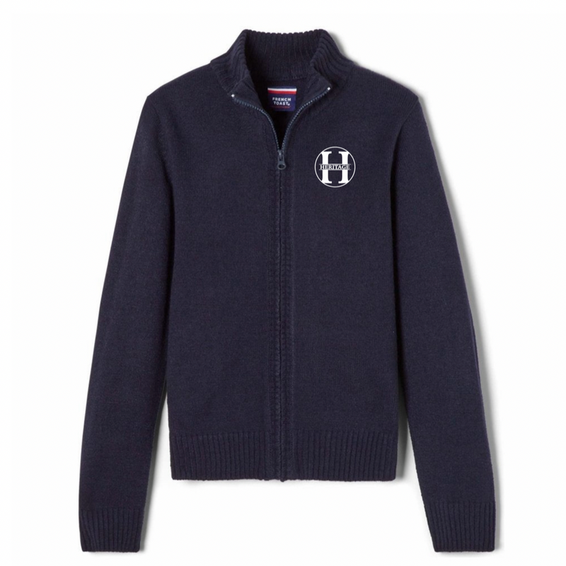 Heritage Baptist - Co-Ed Youth / Adult Zip Front Cardigan