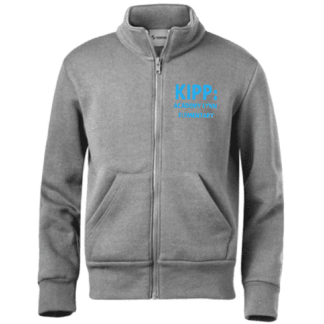 Kipp Academy Lynn - K-4th -  Full Zip Grey Mock Neck Sweatshirt - Kids