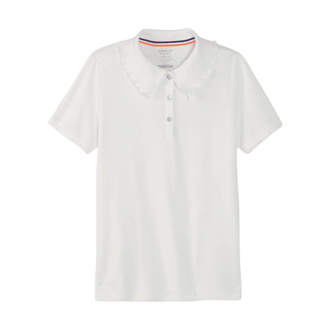 SHORT SLEEVE JERSEY POLO WITH RHINESTONE BUTTONS