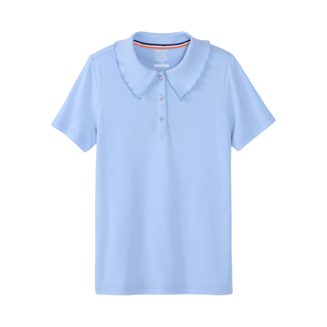 SHORT SLEEVE JERSEY POLO WITH RHINESTONE BUTTONS