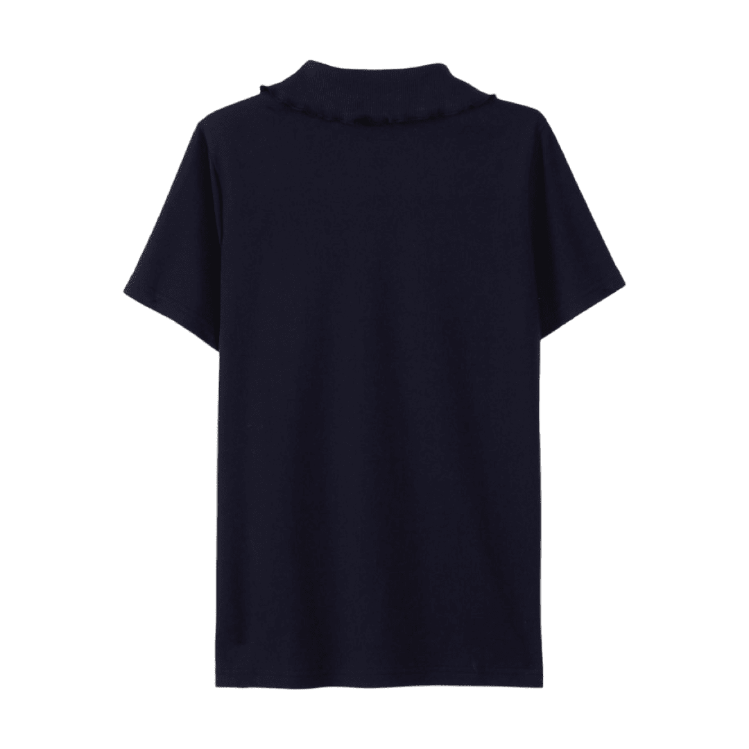 Short Sleeve Jersey Polo w/ Rhinestones