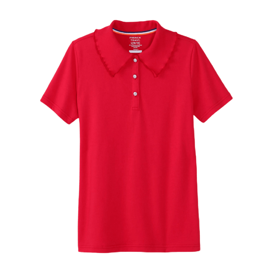 Short Sleeve Jersey Polo w/ Rhinestones