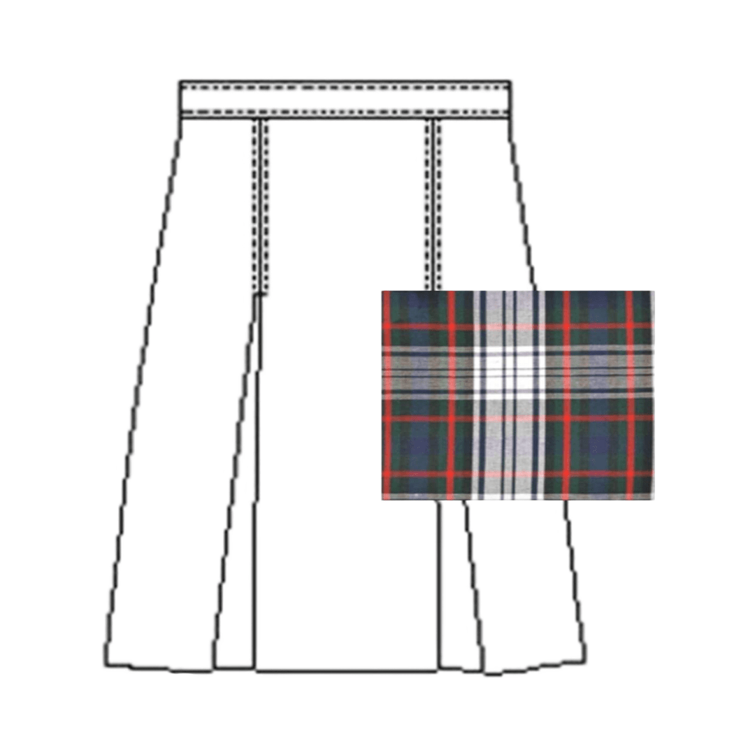 A+ Plaid Poly Cot Box Pleat Skirt  - P49