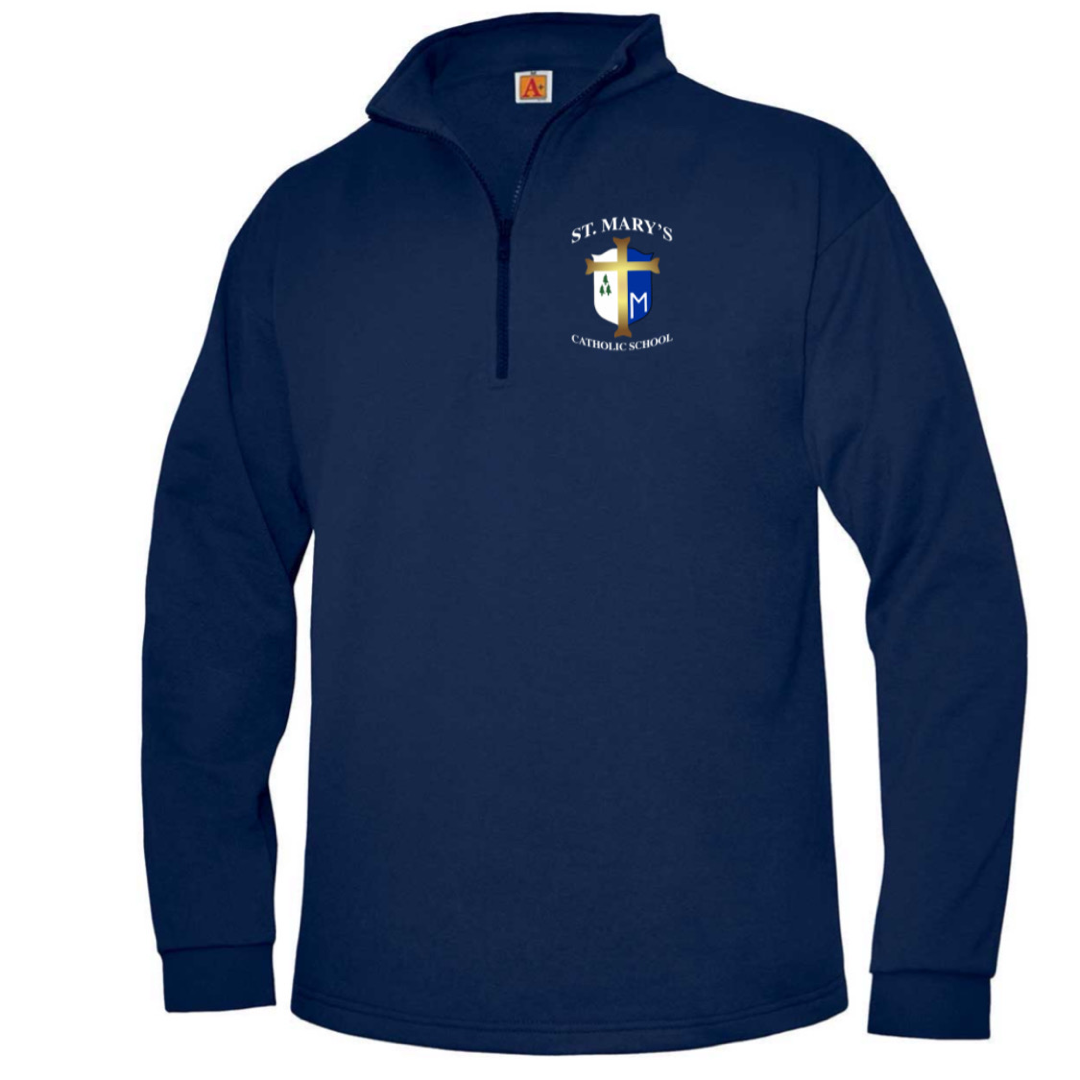 St. Mary&#39;s Catholic School-TX - Co-Ed Youth / Adult Navy Quarter Zip Sweatshirt