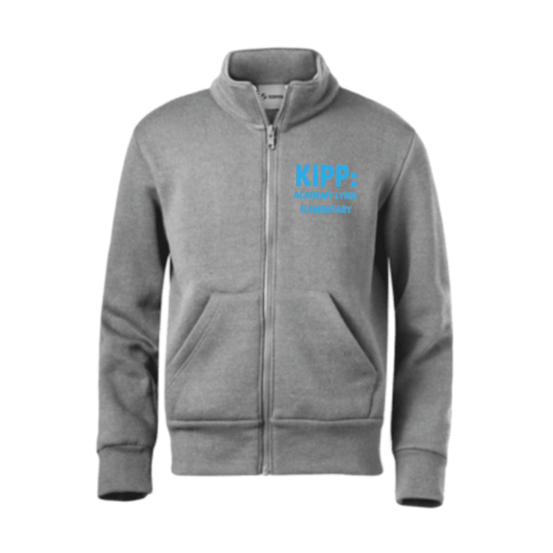 Kipp Academy Lynn - K-4th -  Full Zip Grey Mock Neck Sweatshirt - Kids