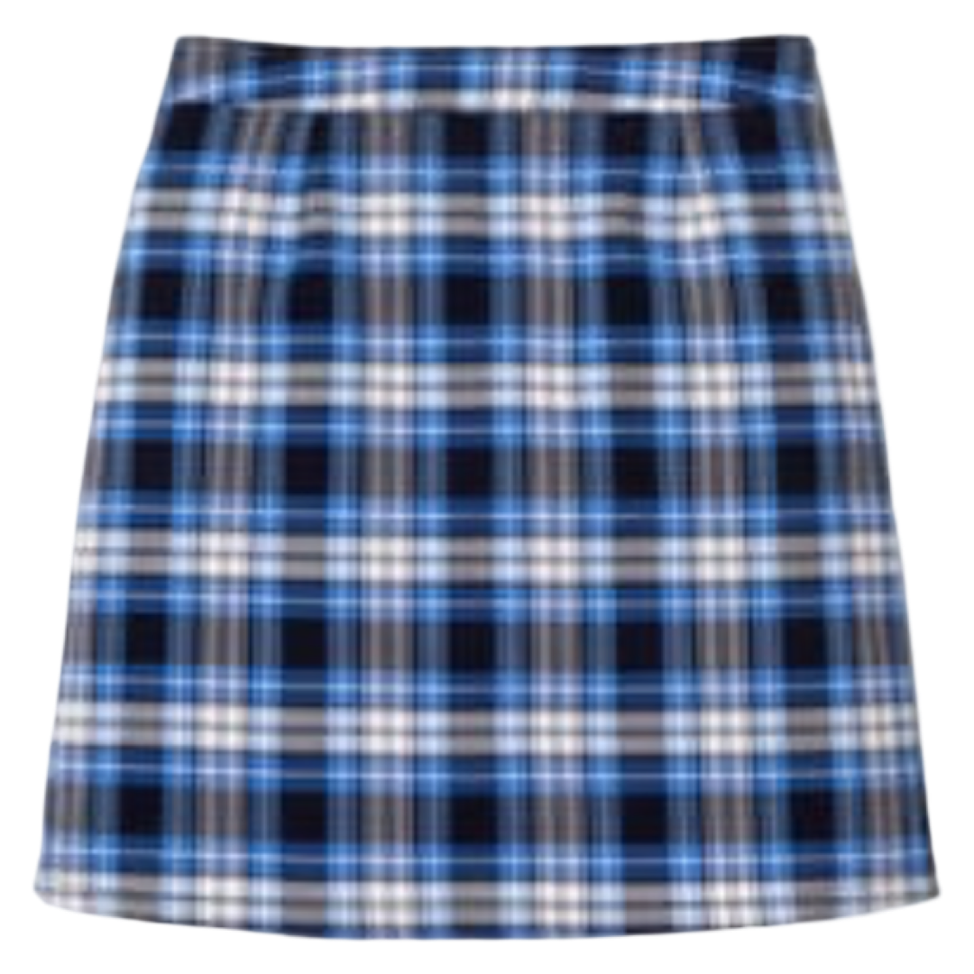 Hope Academy - Girl's / Young Women's Plaid Pleated 2-Tab Scooter - Clear Blue Plaid