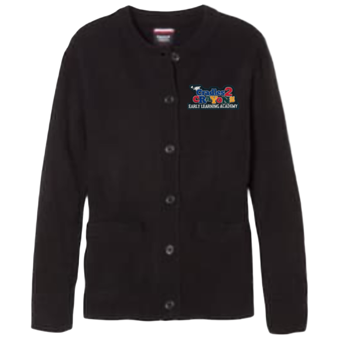 Cradles 2 Crayons - Girl&#39;s Anti-Pill Crewneck Cardigan