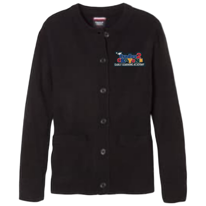 Cradles 2 Crayons - Girl's Anti-Pill Crewneck Cardigan