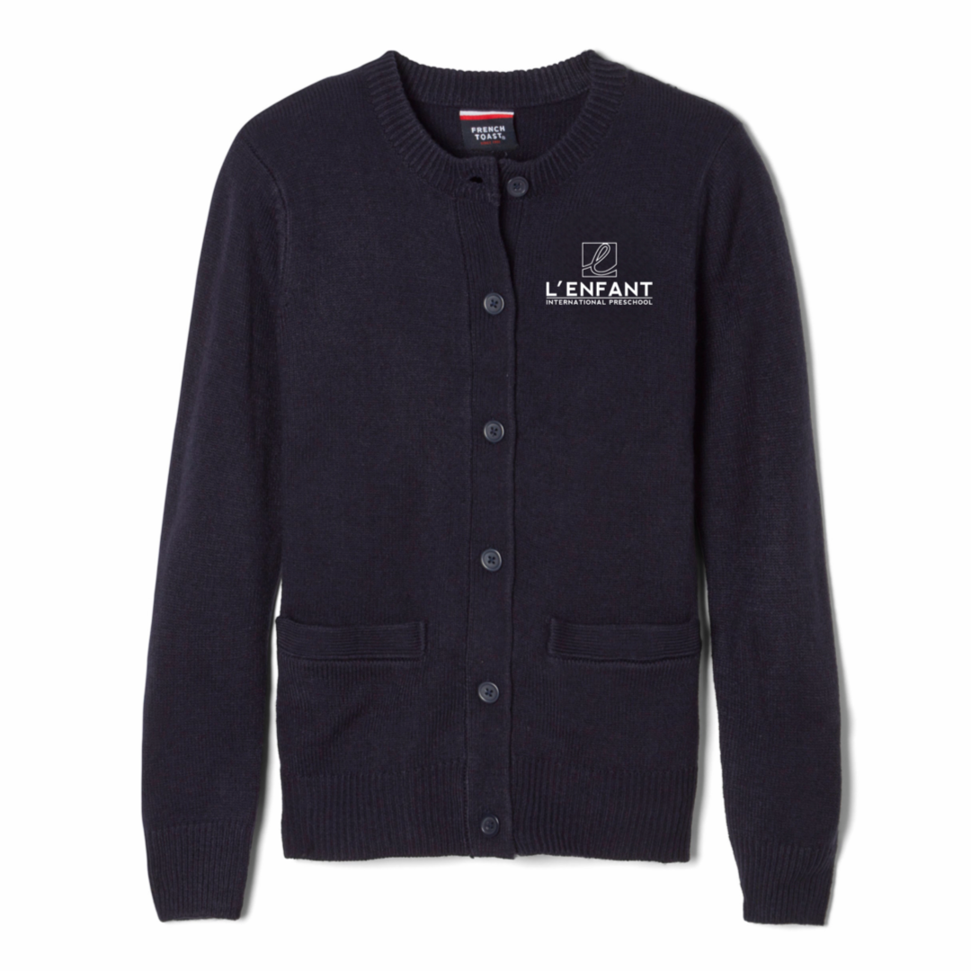 L'Enfant Montessori International Preschool - Girl's / Young Women's Crewneck Cardigan Sweater