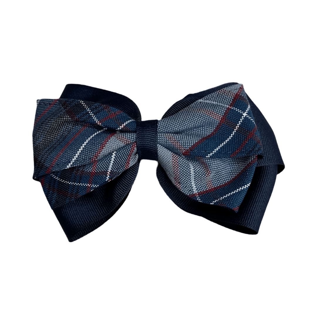 2 Layer Ribbon &amp; Plaid Bow - P82