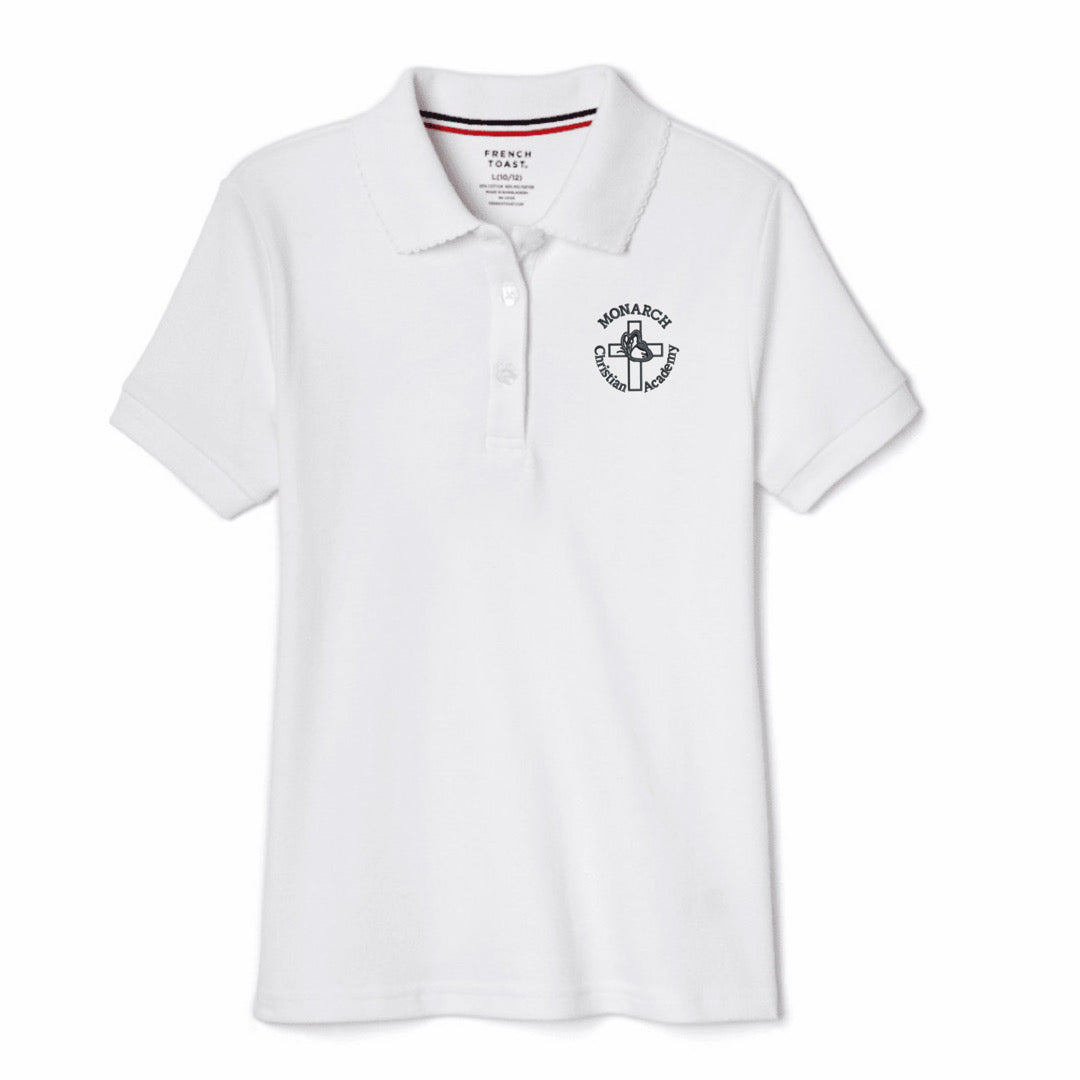 Monarch Christian Montessori - Girl's Short Sleeve Picot Collar Polo