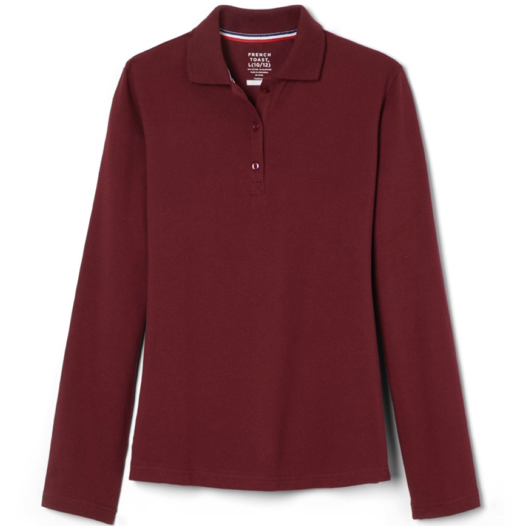 French Toast Women&#39;s Long Sleeve Stretch Piqué Polo
