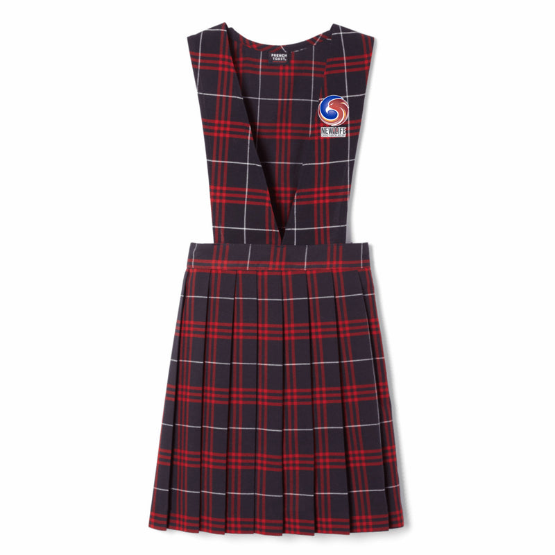 New Life Christian Academy Hybrid -TX  - Plaid V-Neck Pleated Jumper