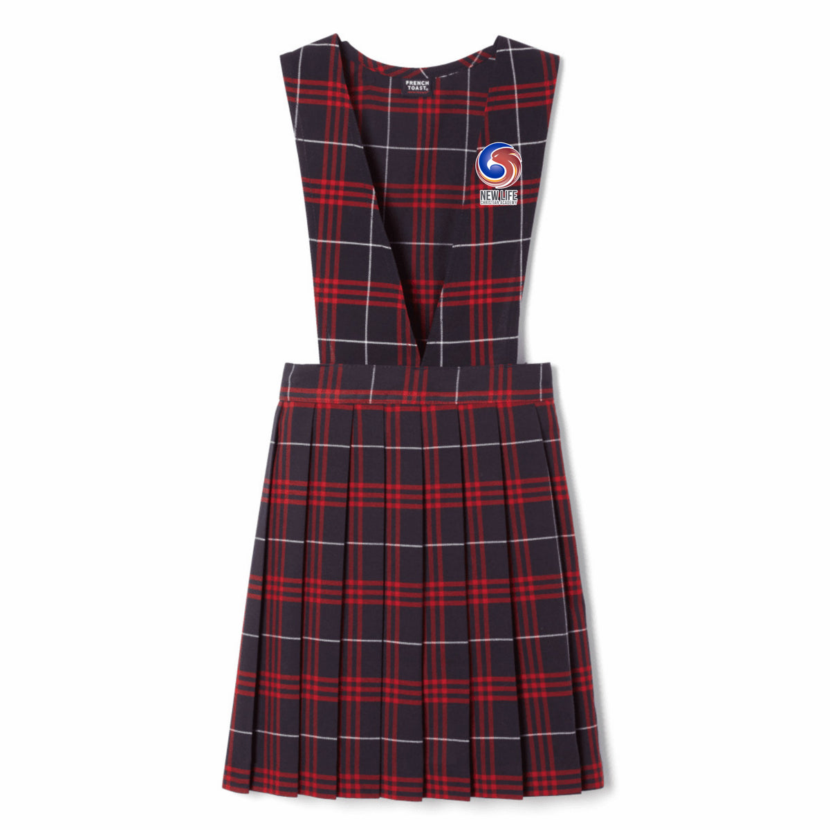 New Life Christian Academy-TX - Plaid V-Neck Pleated Jumper