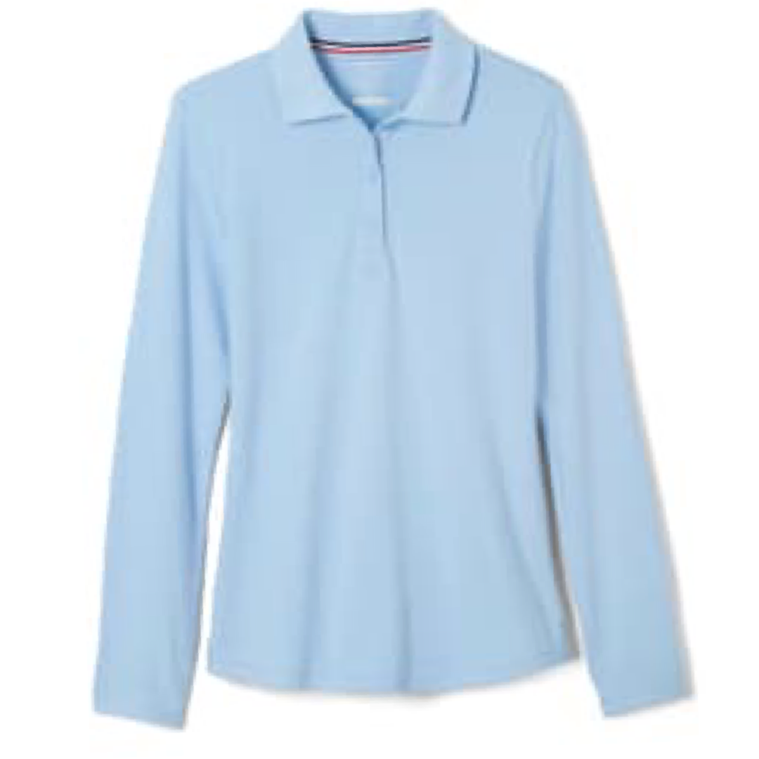 French Toast Girl's Long Sleeve Stretch Piqué Polo