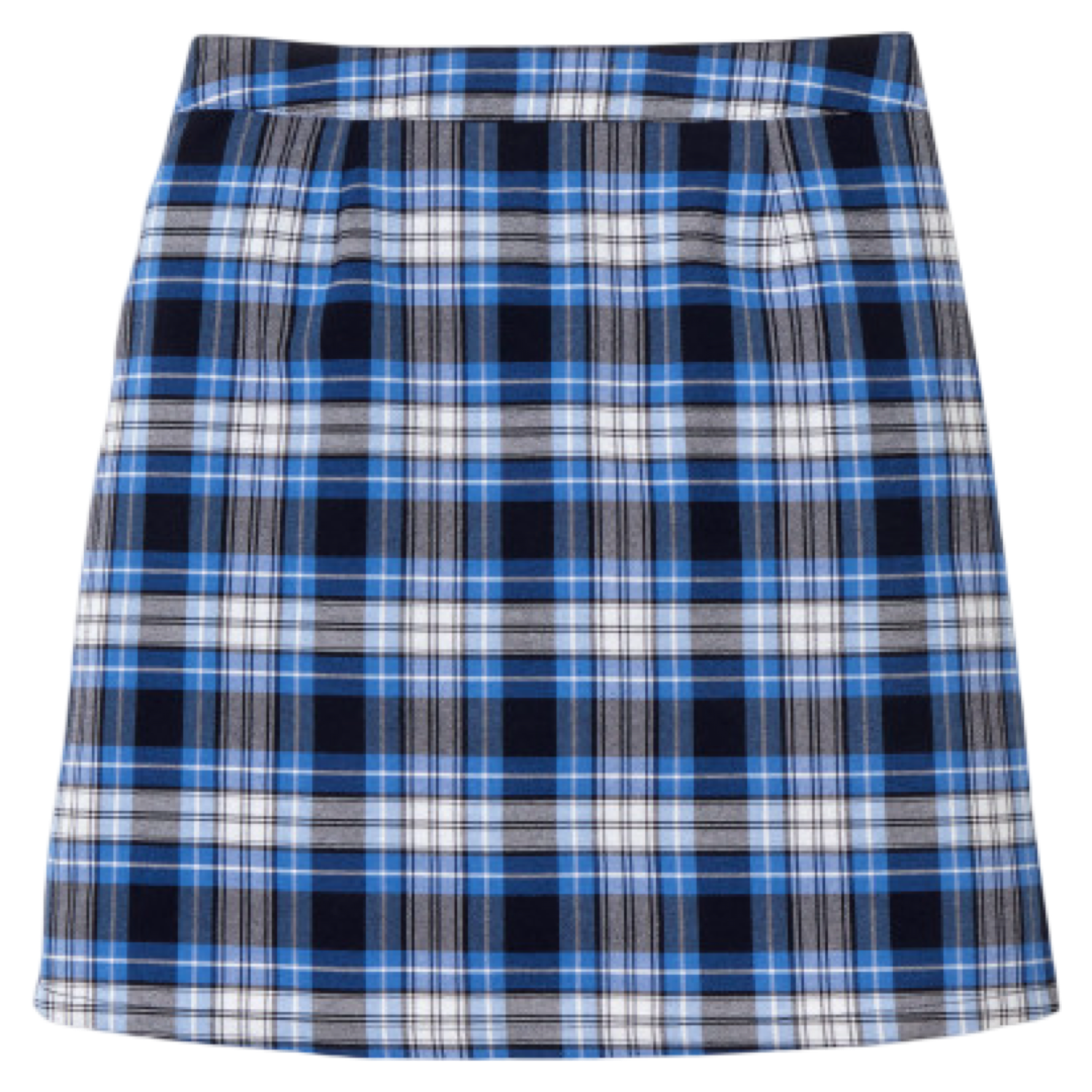 Women's Plaid Pleated 2-Tab Scooter - Clear Blue