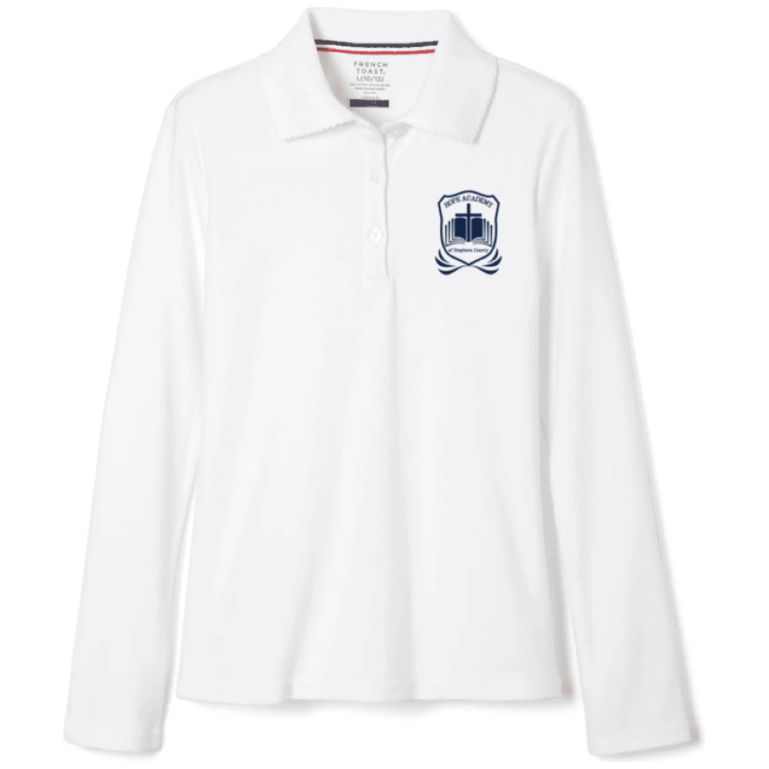 Hope Academy - Girl's Long Sleeve Picot Collar Polos