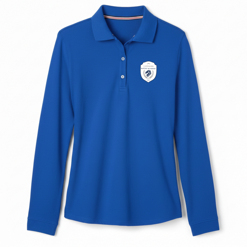 Landmark Baptist Academy - Young Women's Long Sleeve Stretch Piqué Polo