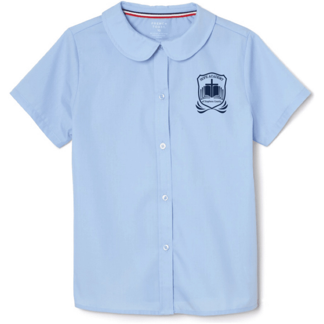 Hope Academy  - Girl&#39;s Short Sleeve Peter Pan Blouse