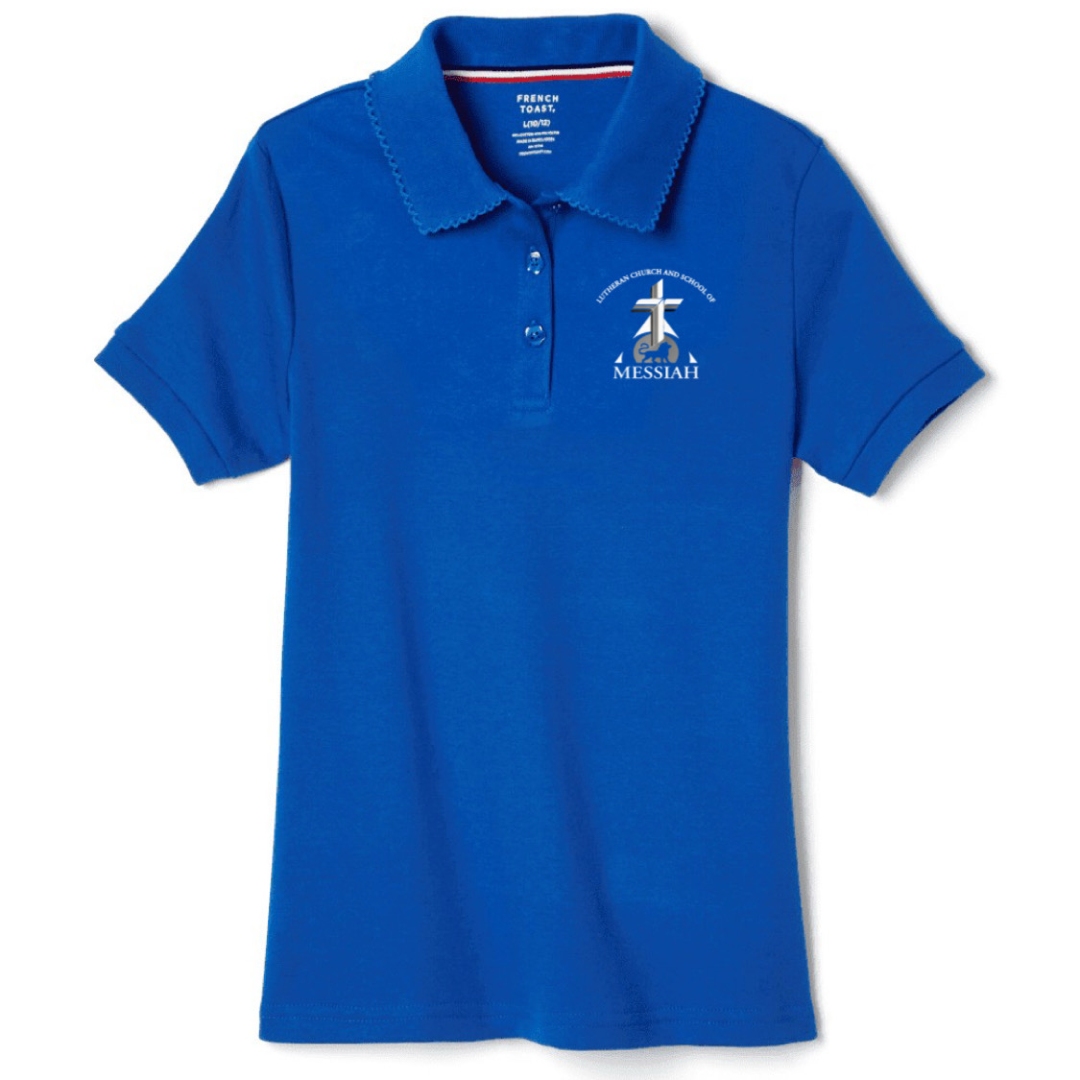 Messiah Lutheran School  - Girl&#39;s Short Sleeve Picot Collar Polo