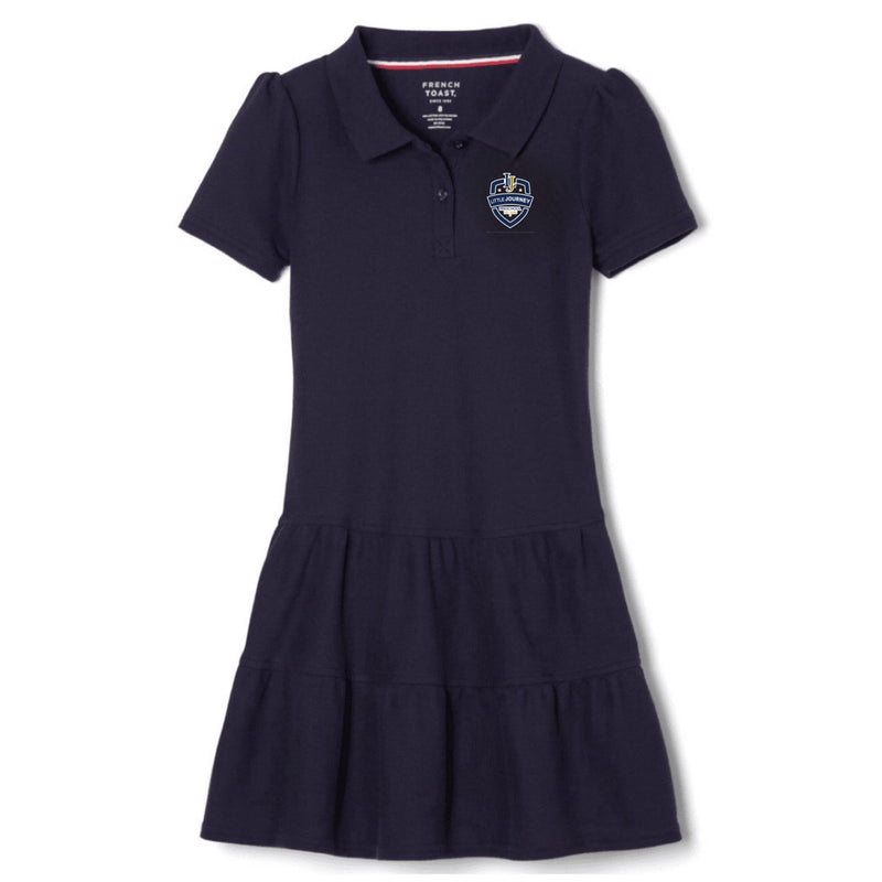Little Journey - Girl's Short Sleeve Ruffle Piqué Polo Dress