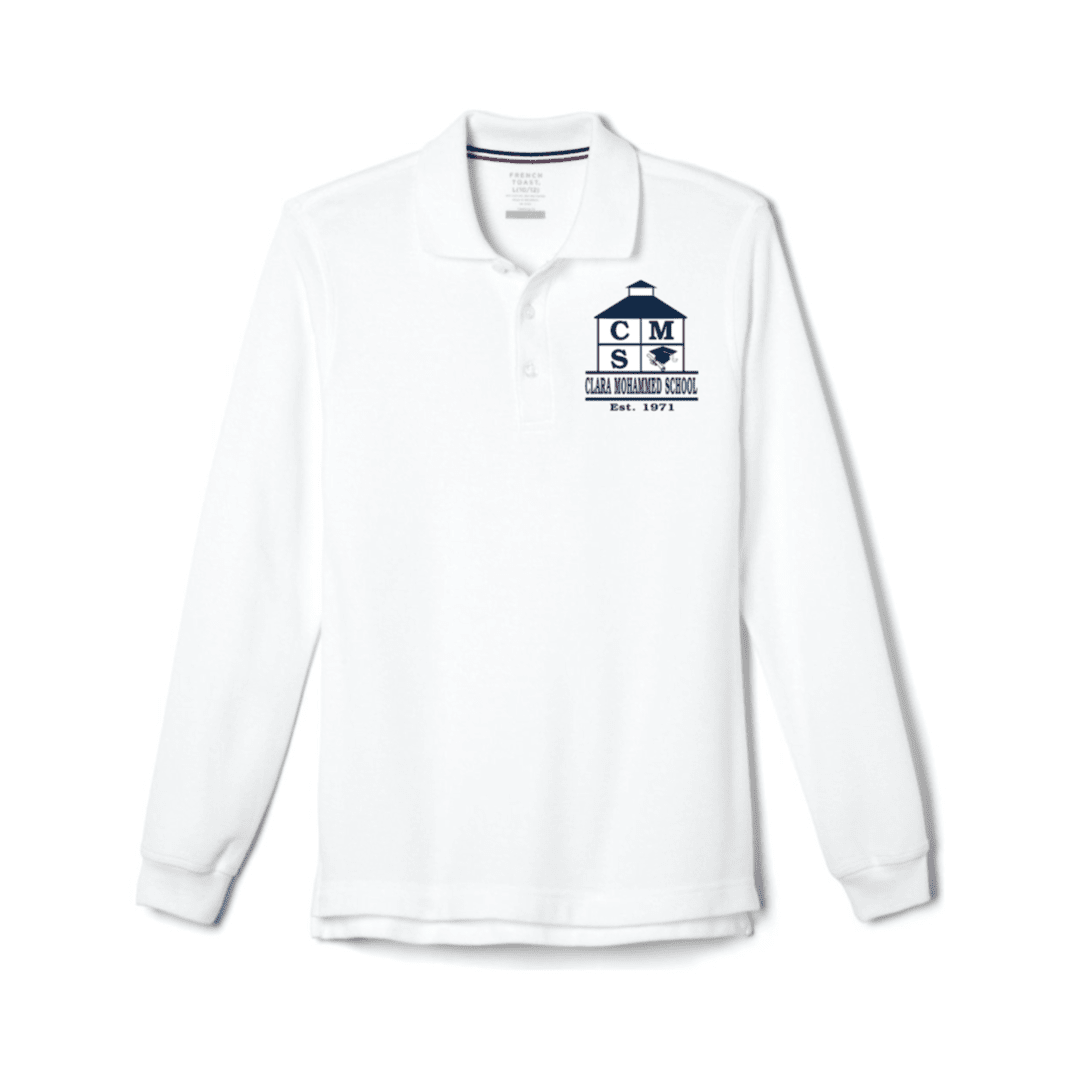 Clara Mohammed School - Long Sleeve White Polo - Kids