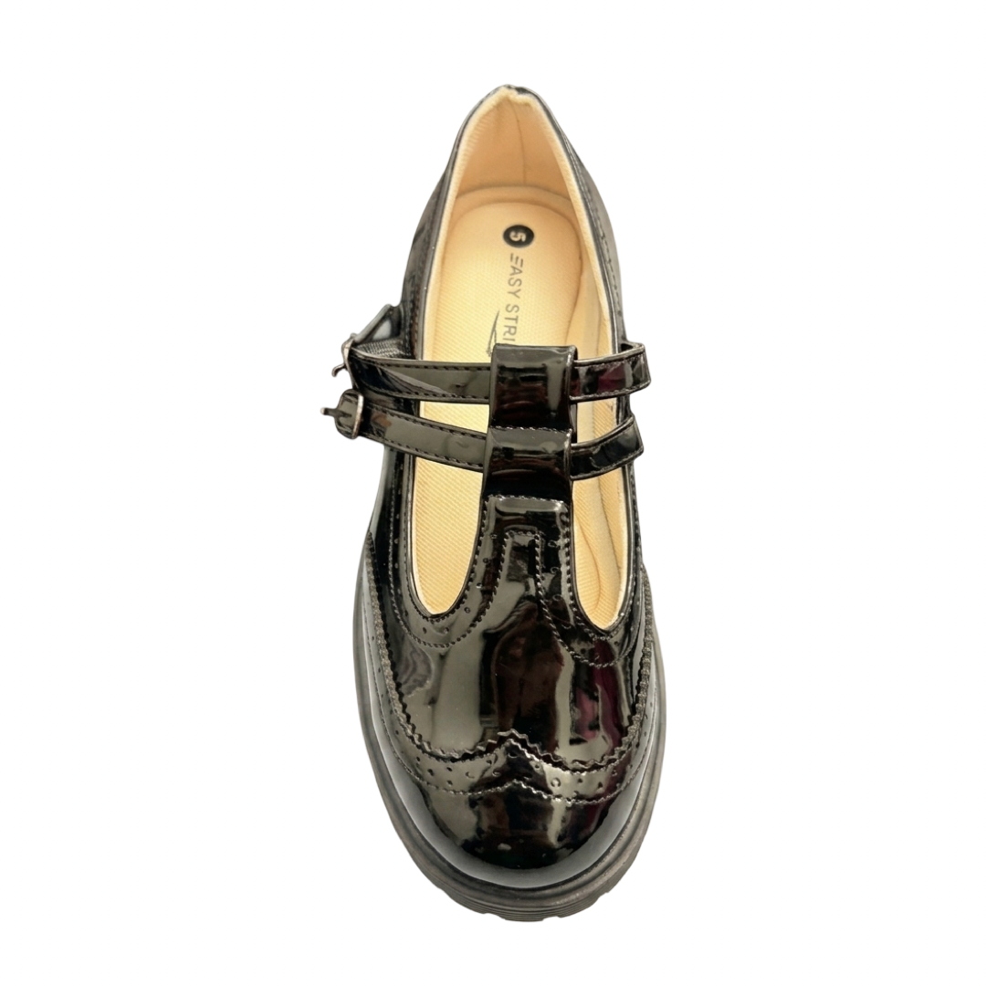 Girls Black Patent Uniform Shoe