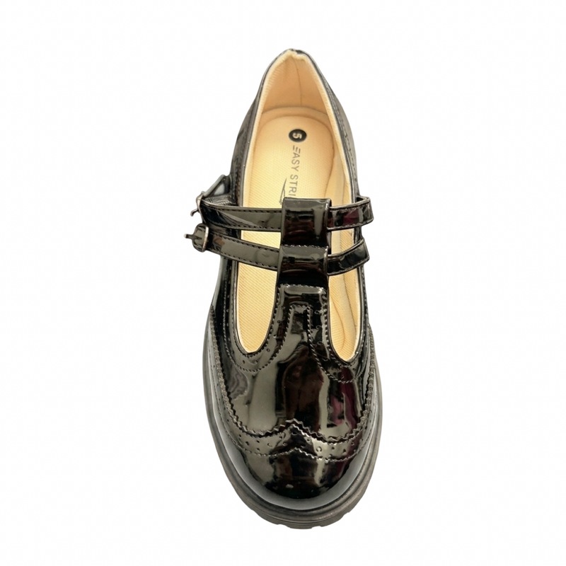 Girls Black Patent Uniform Shoe
