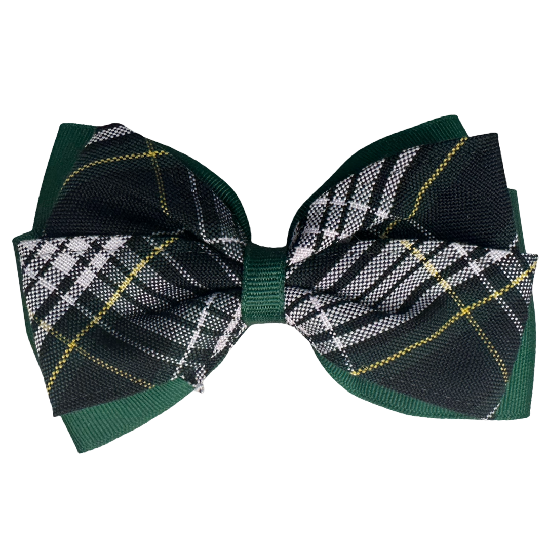 2 Layer Ribbon & Plaid Bow - P61
