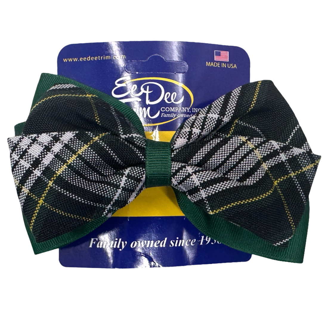 2 Layer Ribbon &amp; Plaid Bow - P61
