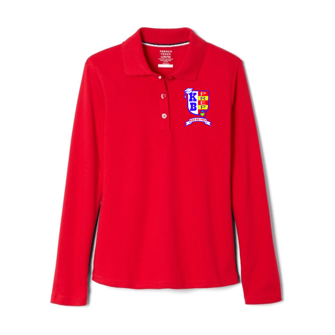 Kidz Biz - Long Sleeve Picot Collar Polo - Girl&#39;s