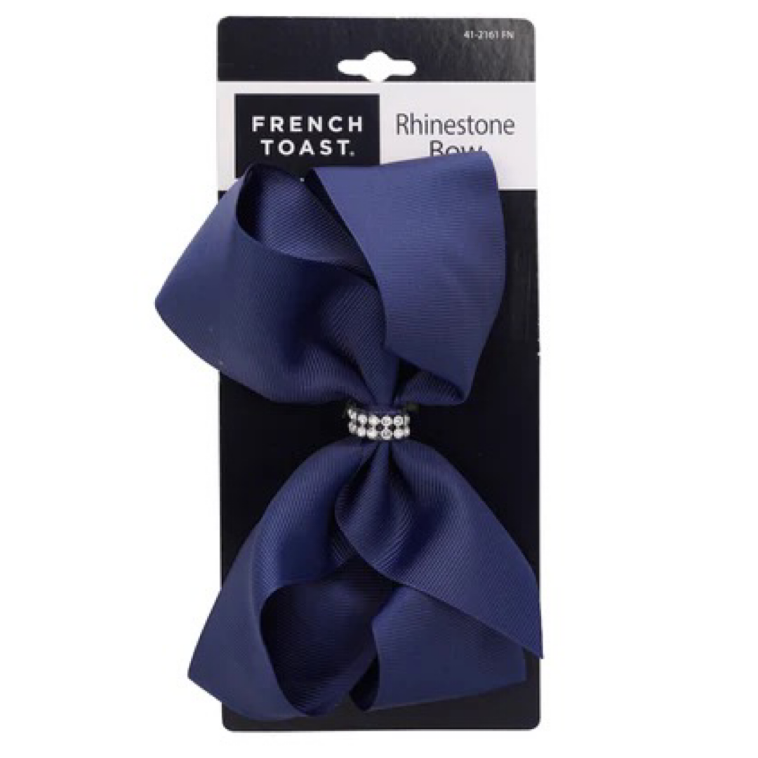 French Toast Rhinestone Center Bow