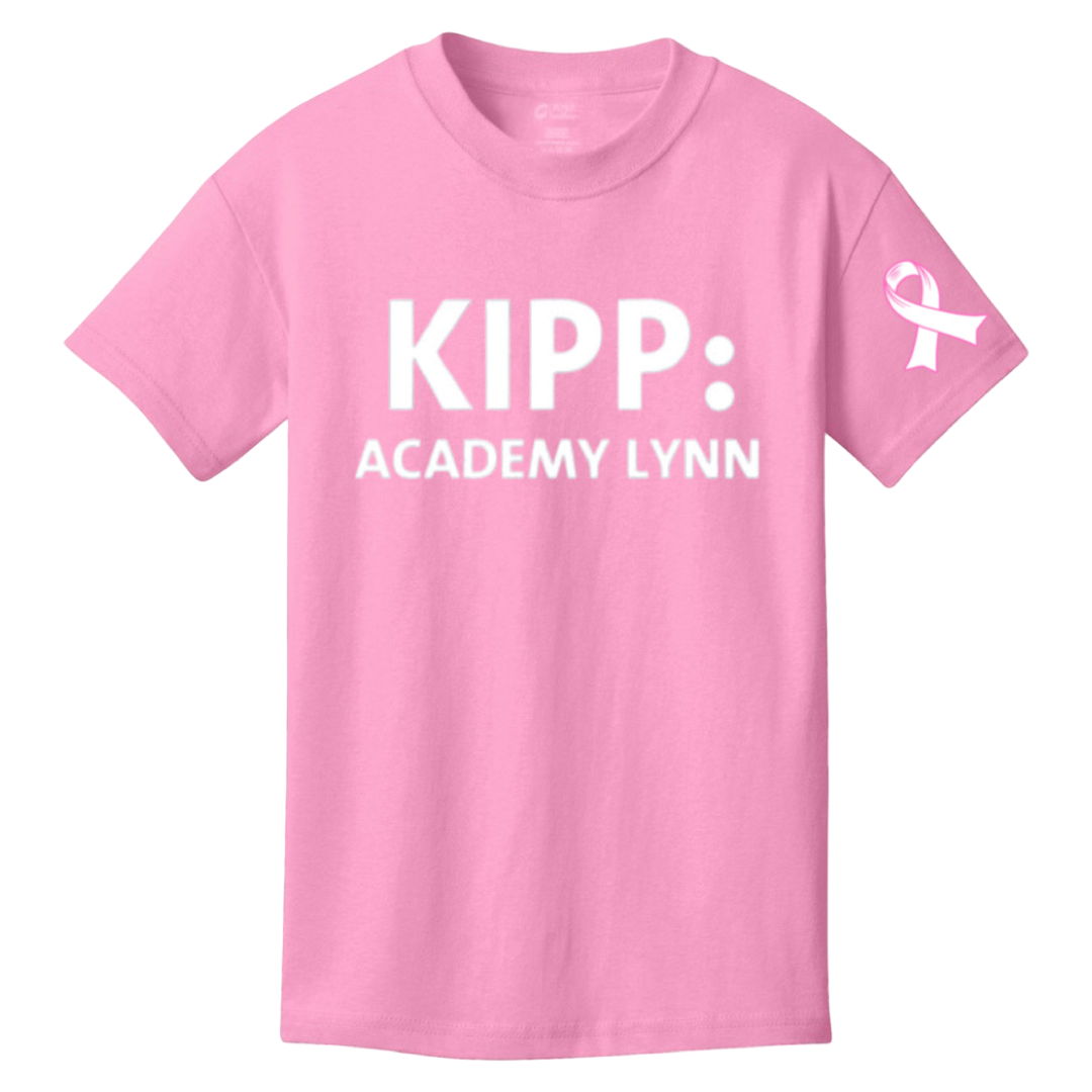 Kipp Academy Lynn 5-8 - Co-Ed Adult Short Sleeve T-Shirt ( Breast Cancer Awareness)