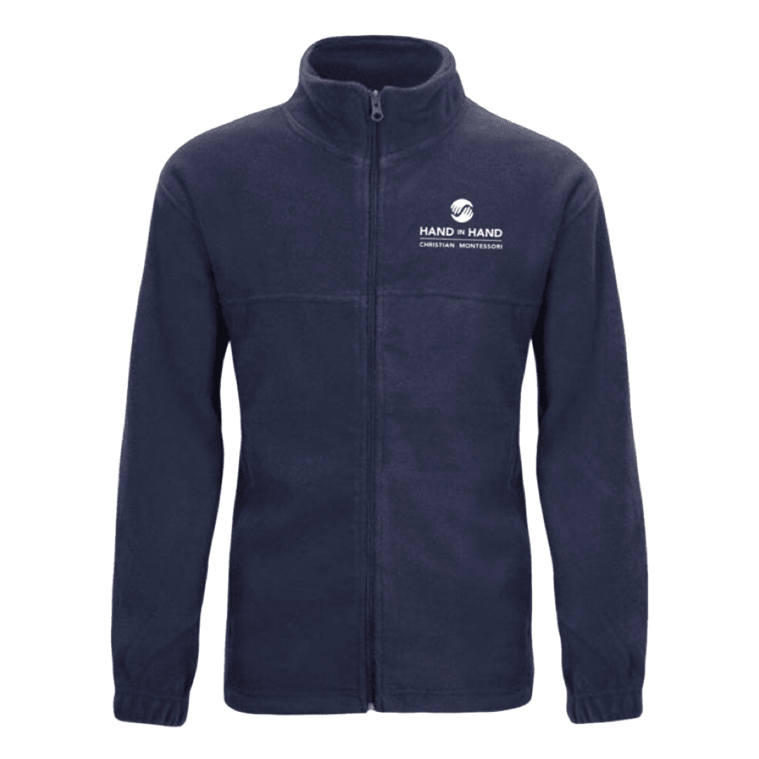 Hand In Hand  - Navy Polar Fleece Jacket - Adult