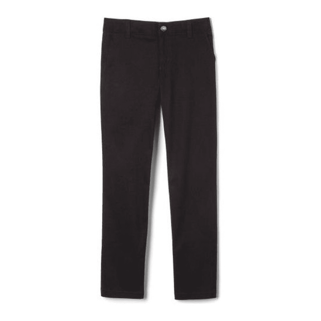 Girls Stretch Twill Straight Leg Pants - Black