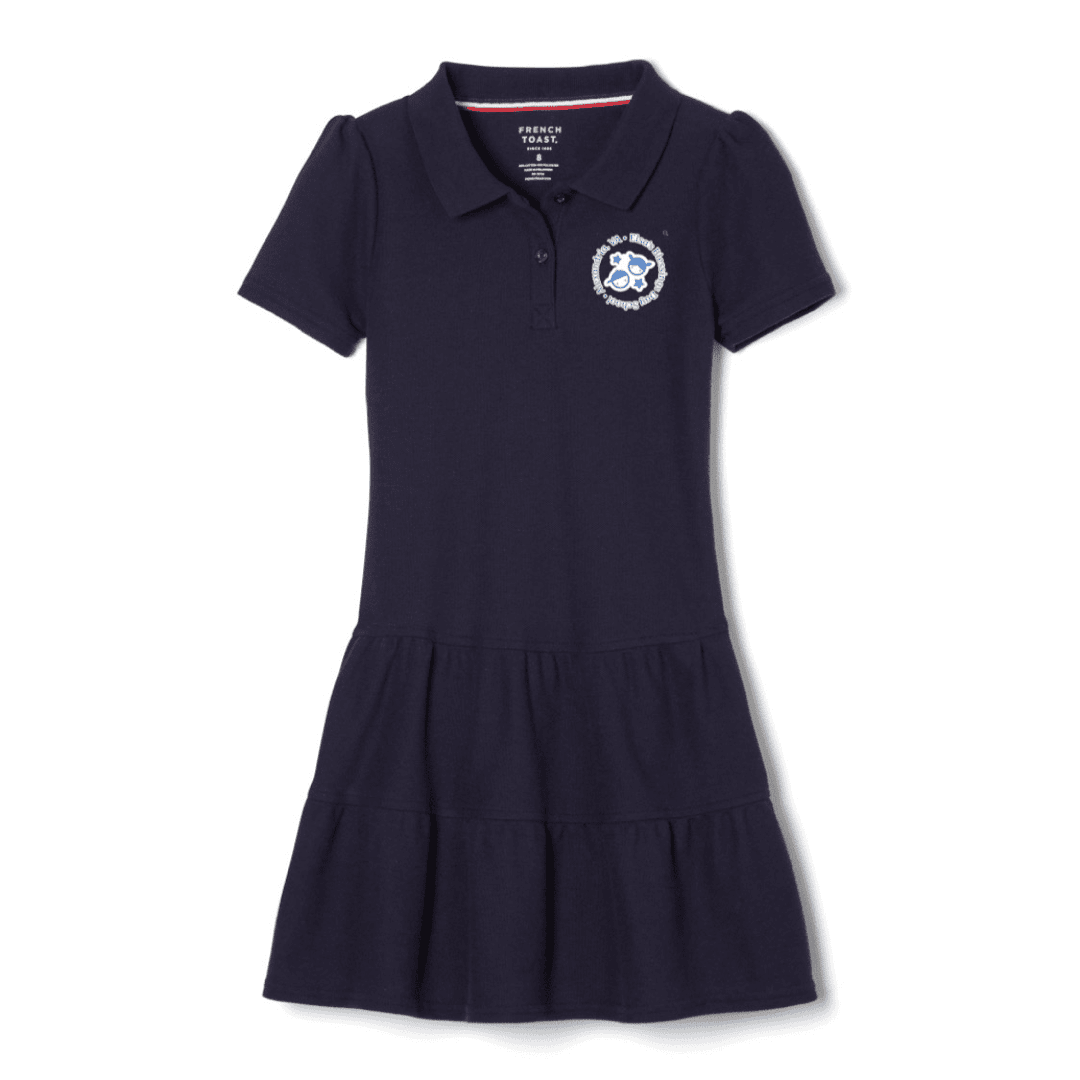 Elsa&#39;s Blessing Day School - Short Sleeve Ruffle Piqué Polo Dress